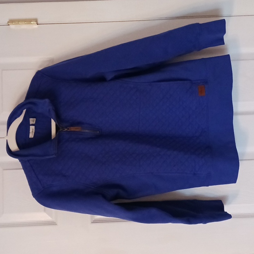 L.L. Bean womens pullover 1/4 zip blue sweatshirt size large